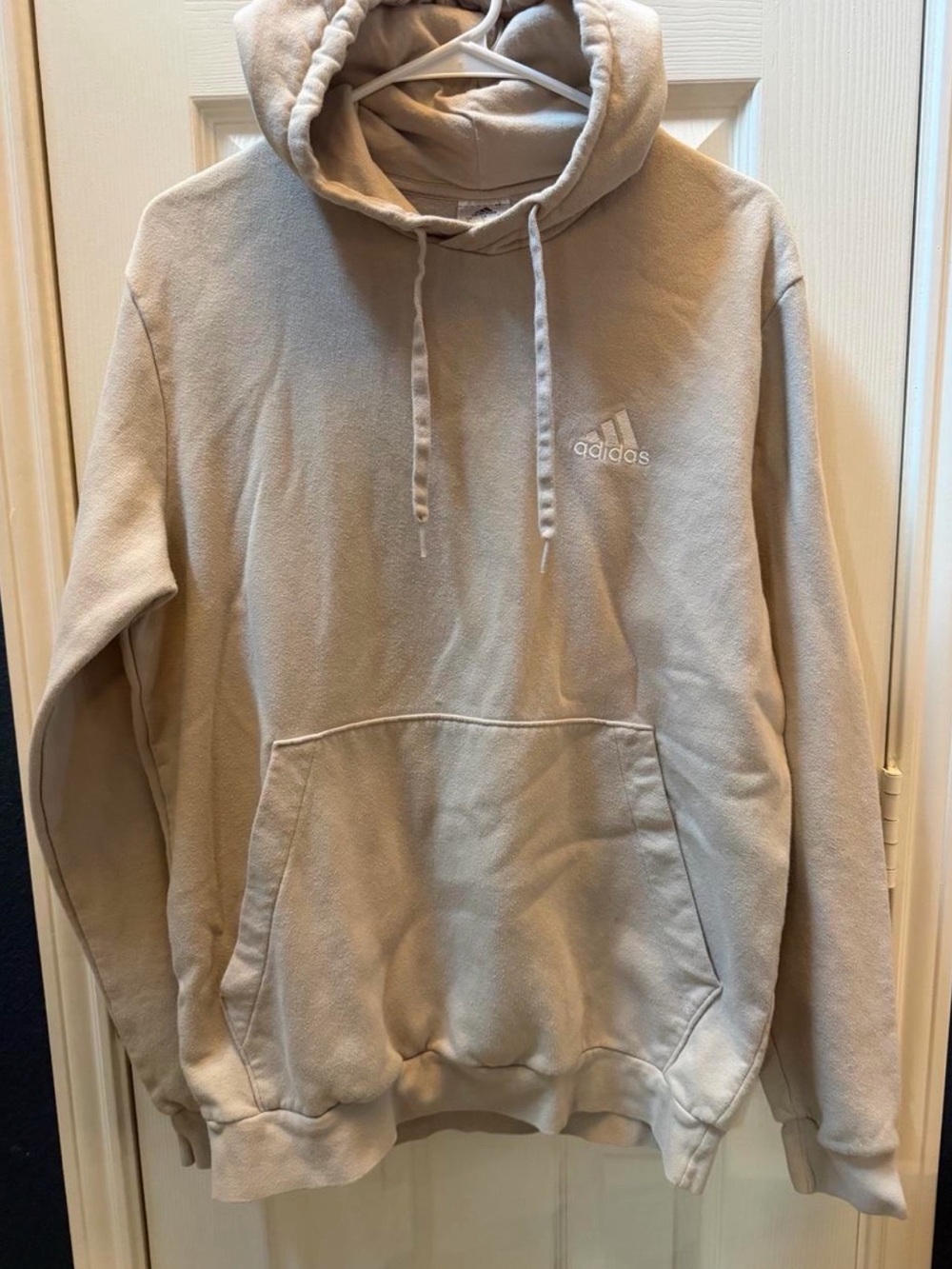 Adidas Men’s Beige Hoodie - Casual Pullover Sweatshirt size L